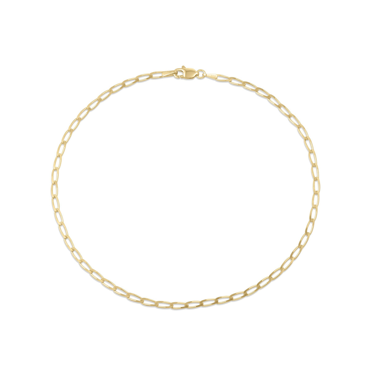 9ct Yellow Gold Rada Link Anklet — 2.6mm