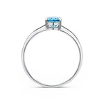 9ct White Gold Oval Natural Swiss Blue Topaz Claw Single Stone Ring — 7x5mm