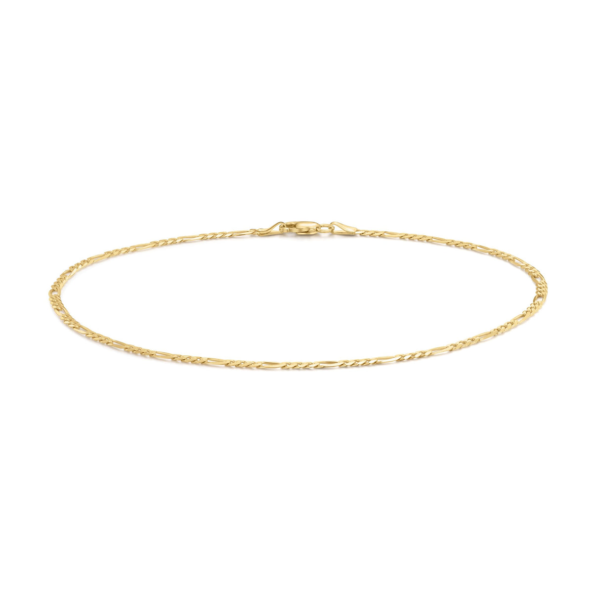 9ct Yellow Gold Figaro Link Anklet — 2.2mm