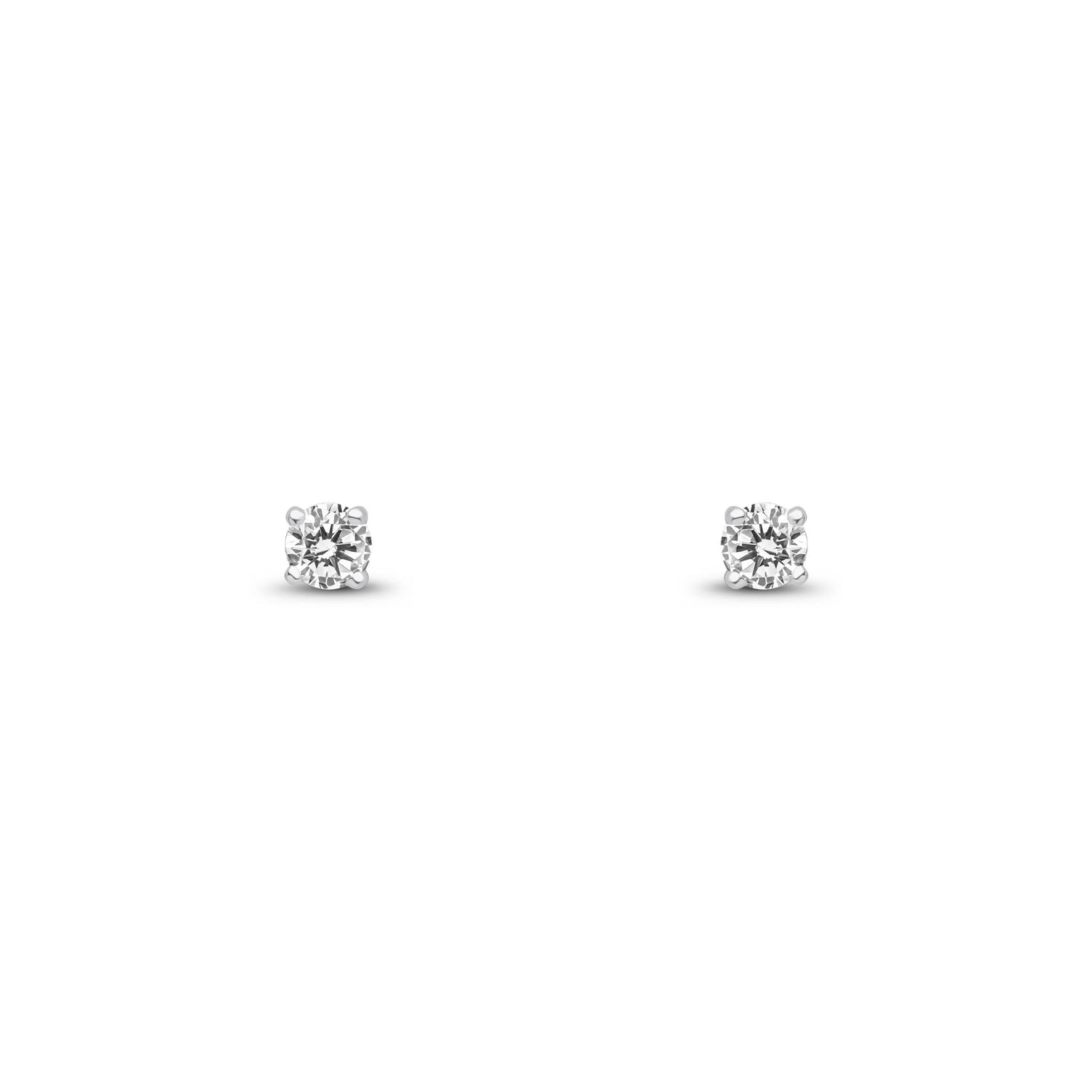 9ct Yellow Gold Round Natural Diamond Solitaire Stud Earrings — 0.08ct