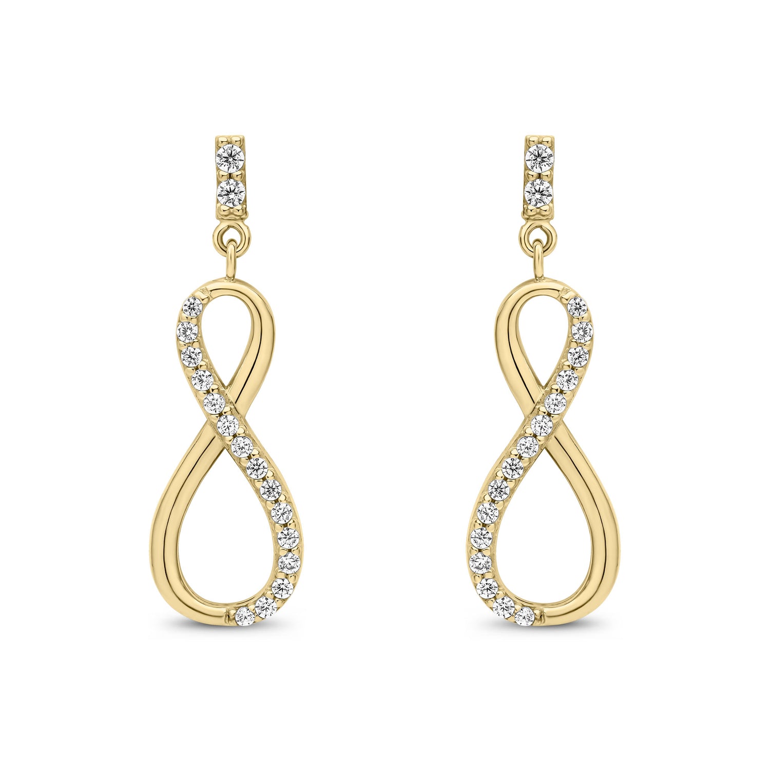 9ct Yellow Gold Cubic Zirconia CZ Infinity Drop Earrings