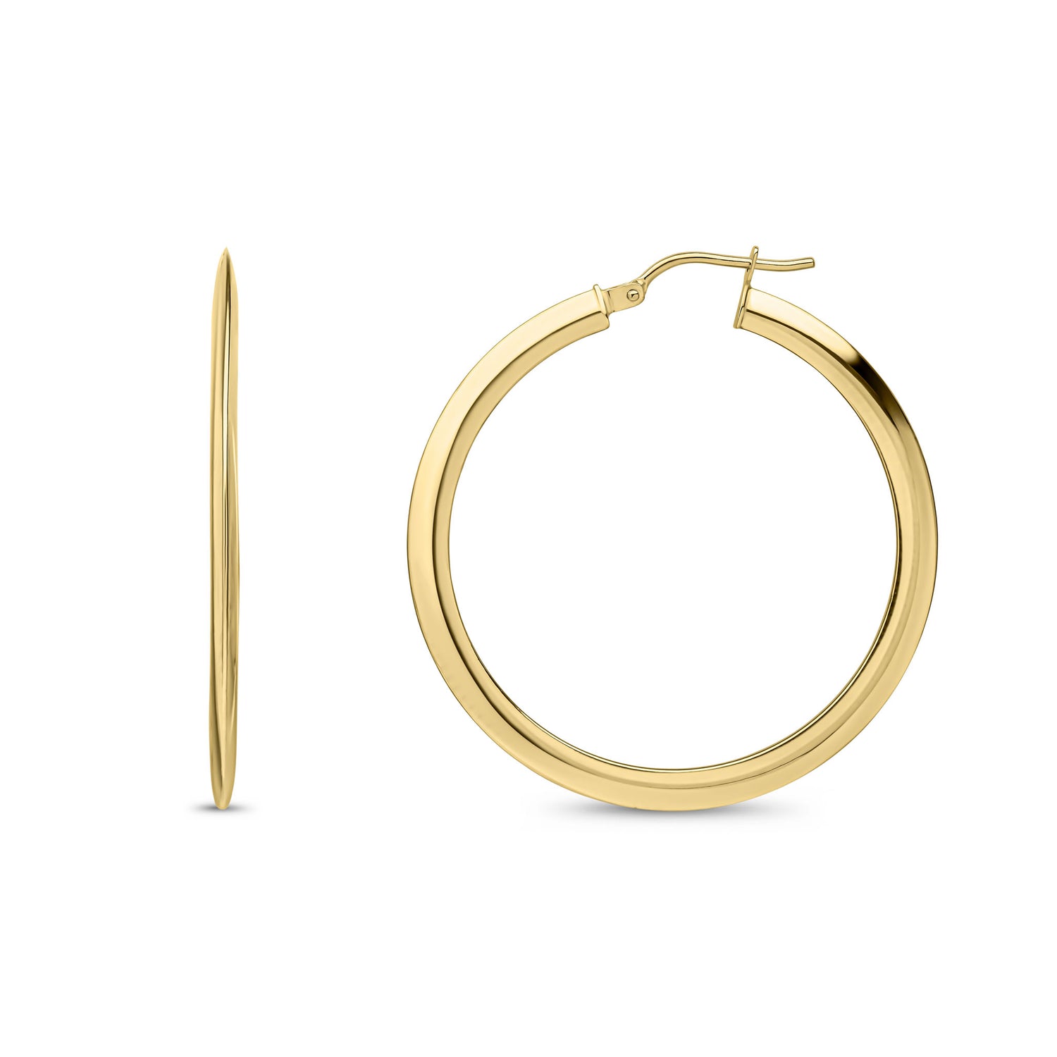 9ct Yellow Gold Polished Hoop Earrings — 35mm