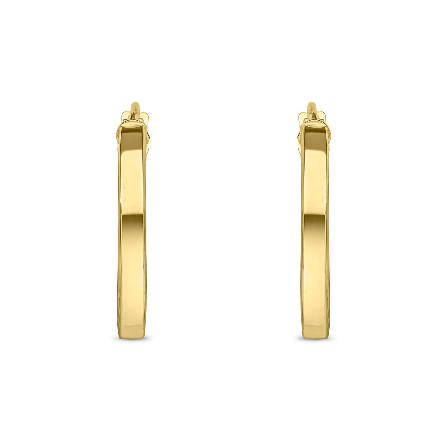 9ct Yellow Gold Textured Hoop Earrings — 15mm