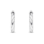 9ct White Gold Twisted Hoop Earrings — 15mm