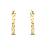 9ct Yellow Gold Twisted Hoop Earrings — 15mm