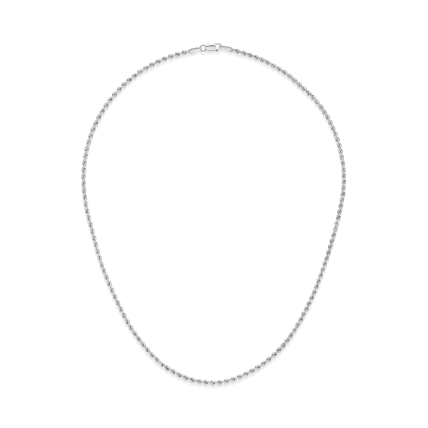9ct White Gold Trace Chain Necklace — 16.5 Inch / 42cm