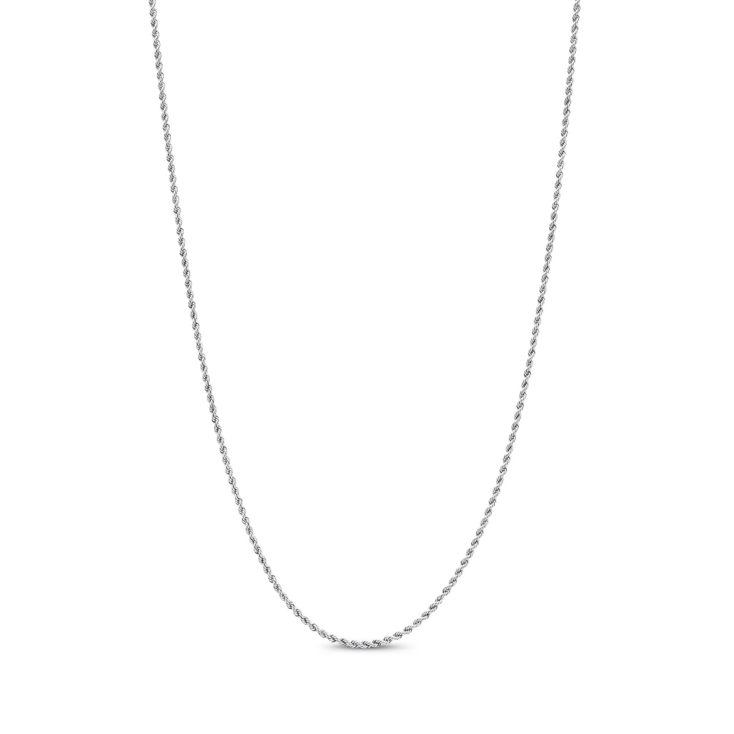 9ct White Gold Trace Chain Necklace — 16.5 Inch / 42cm