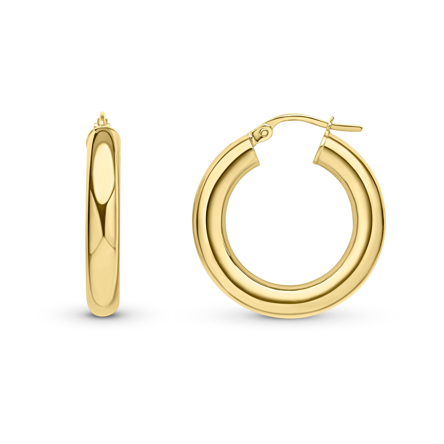 9ct Yellow Gold Polished Chunky Hoop Earrings — 18mm