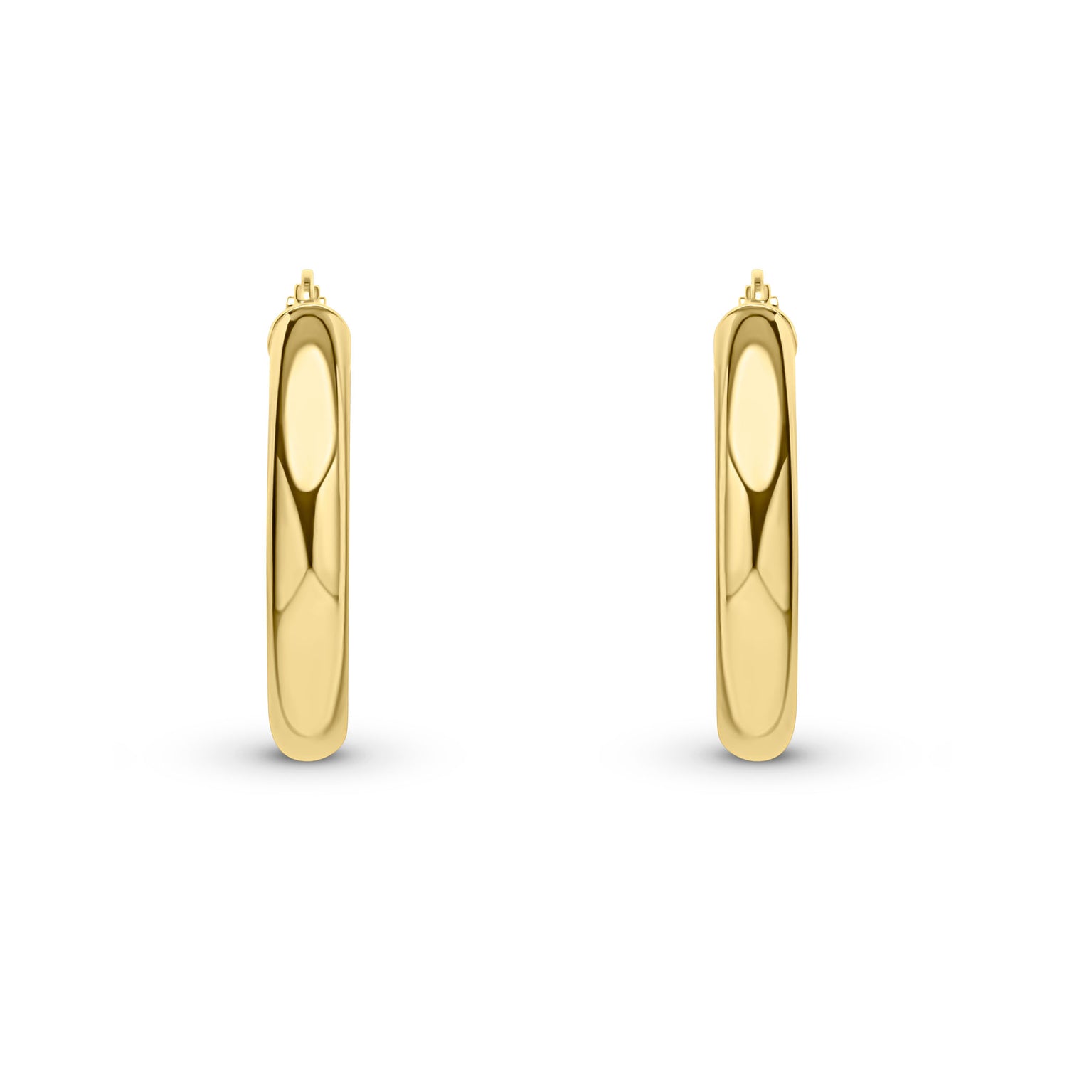 9ct Yellow Gold Polished Chunky Hoop Earrings — 18mm