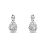 9ct White Gold Natural Diamond Pear Drop Earrings