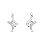9ct White Gold Natural Diamond Twist Drop Earrings
