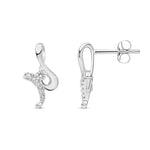 9ct White Gold Natural Diamond Twist Drop Earrings