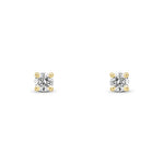 9ct Yellow Gold Round Natural Diamond Four-Claw Stud Earrings — 0.20ct