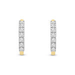 9ct Yellow Gold Natural Diamond Pavé Huggie Hoop Earrings — 15mm