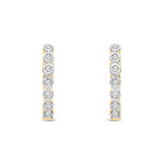 9ct Yellow Gold Natural Diamond Graduated Hoop Earrings — 15mm