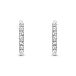 9ct White Gold Natural Diamond Pavé Huggie Hoop Earrings — 15mm