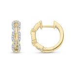 9ct Yellow Gold Natural Diamond Curb Link Huggie Earrings