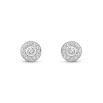 18ct White Gold Natural Diamond Framed Halo Stud Earrings — 7mm
