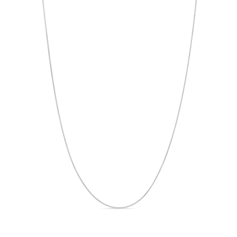 18ct White Gold 1.4mm Curb Chain Necklace