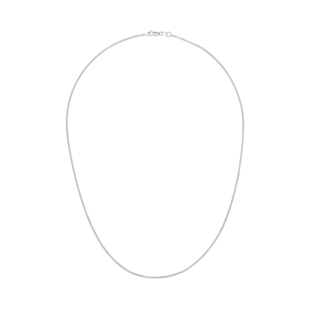 18ct White Gold 1.4mm Curb Chain Necklace