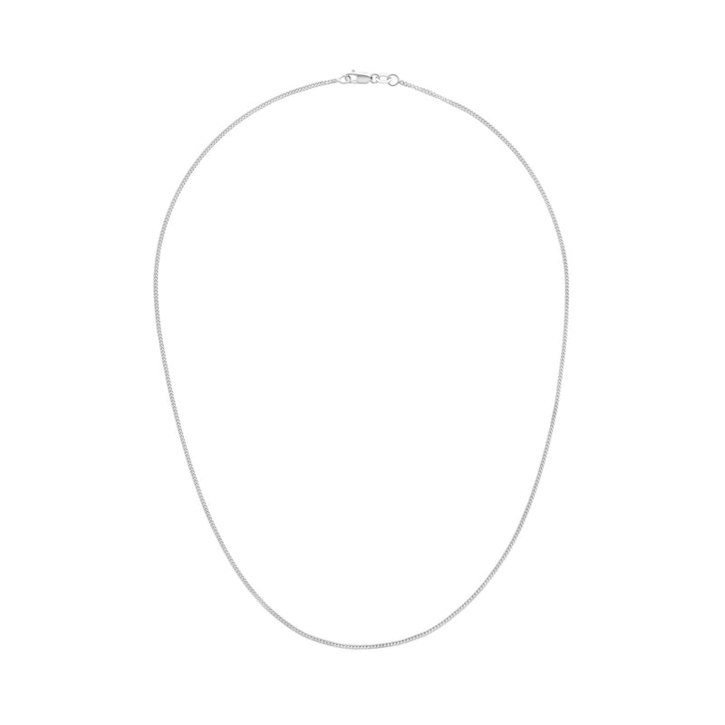 18ct White Gold 1.4mm Curb Chain Necklace