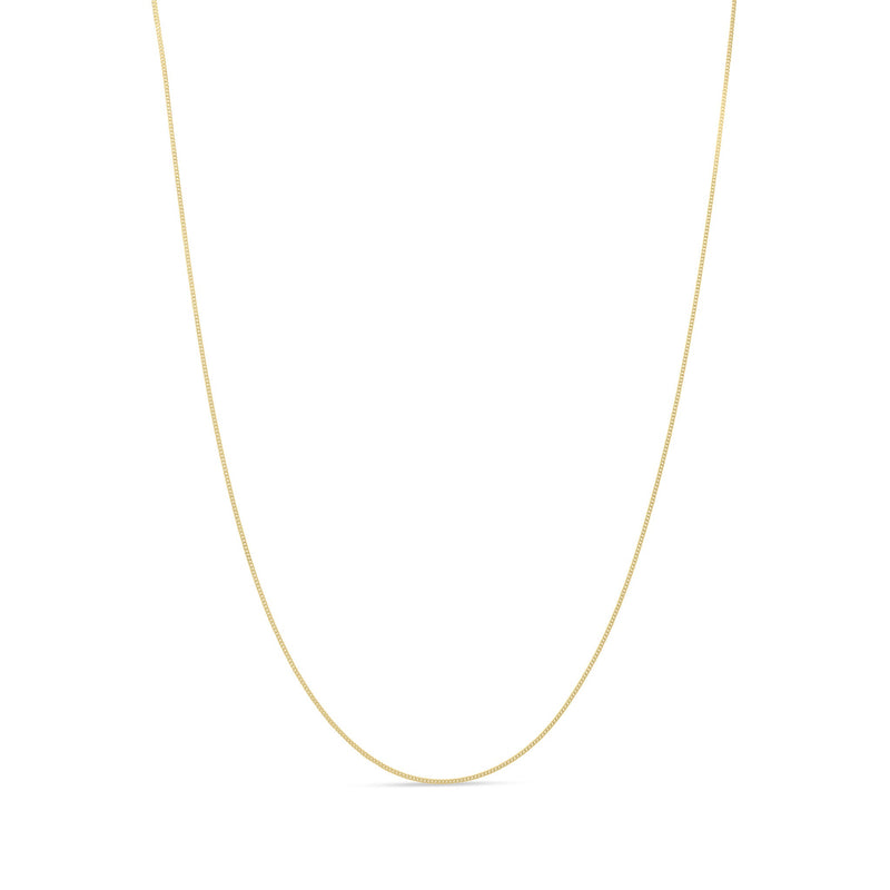 18ct Yellow Gold 1.1mm Curb Chain Necklace