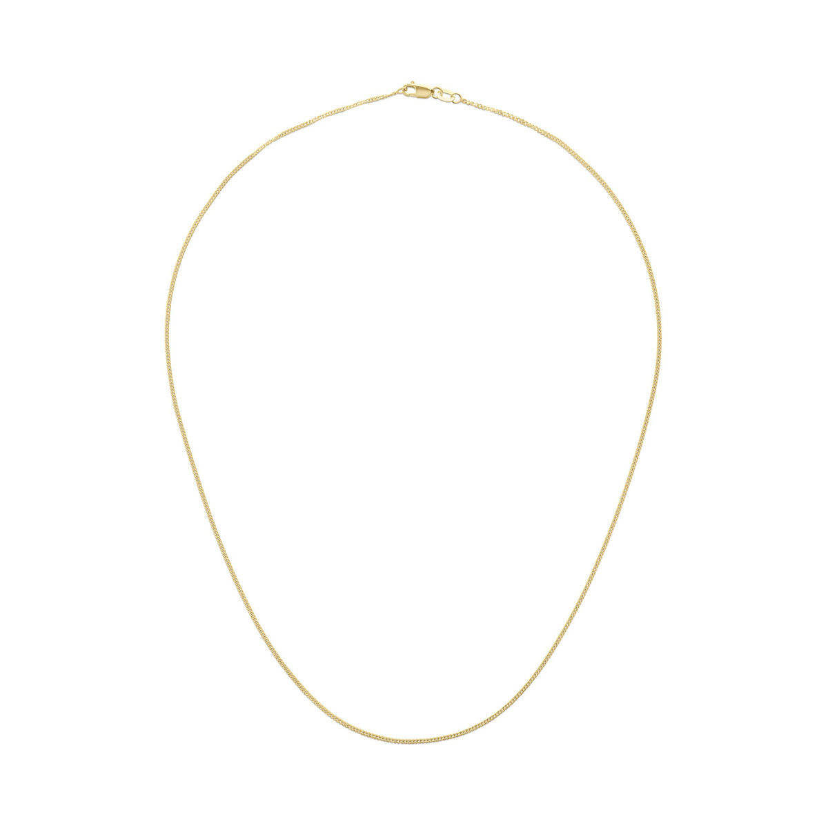 18ct Yellow Gold 1.1mm Curb Chain Necklace