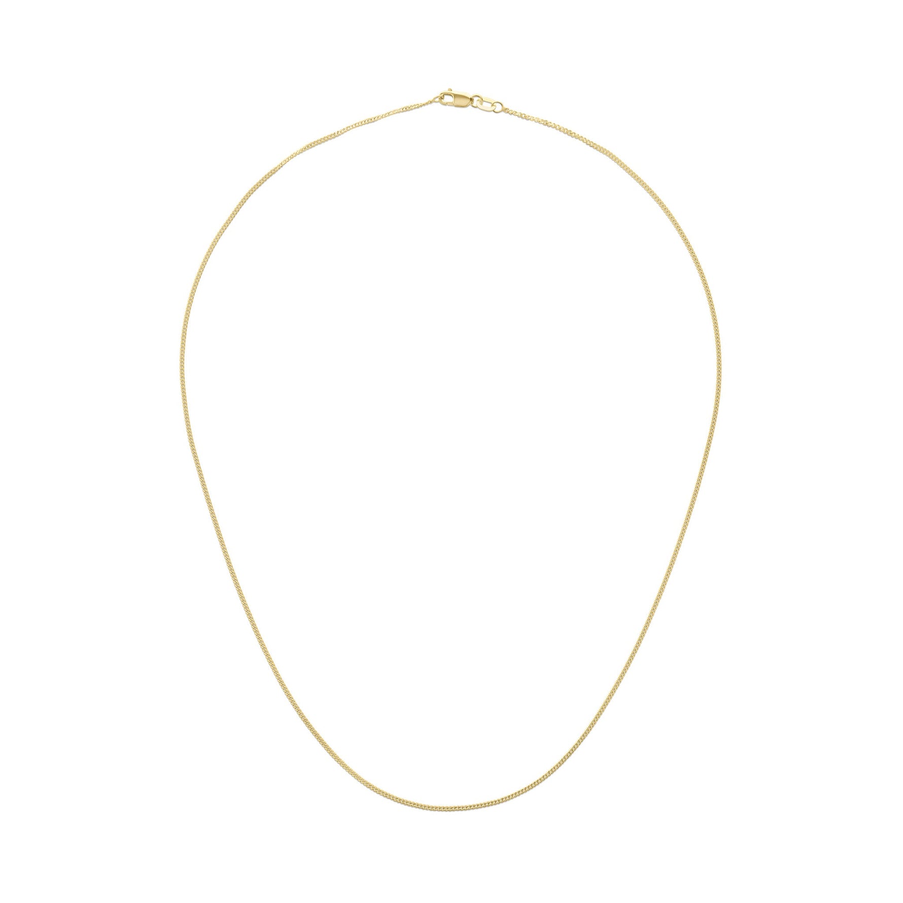 18ct Yellow Gold 1.1mm Curb Chain Necklace