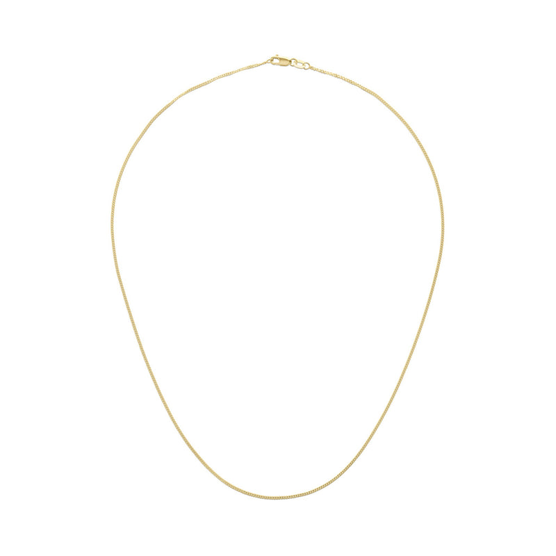 18ct Yellow Gold 1.1mm Curb Chain Necklace