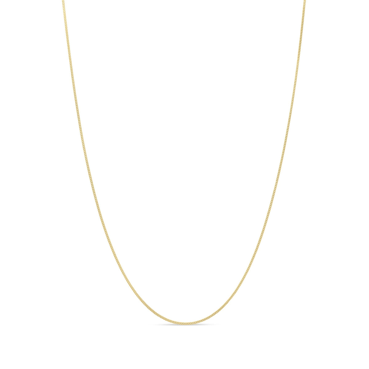 18ct Yellow Gold 1.4mm Curb Chain Necklace