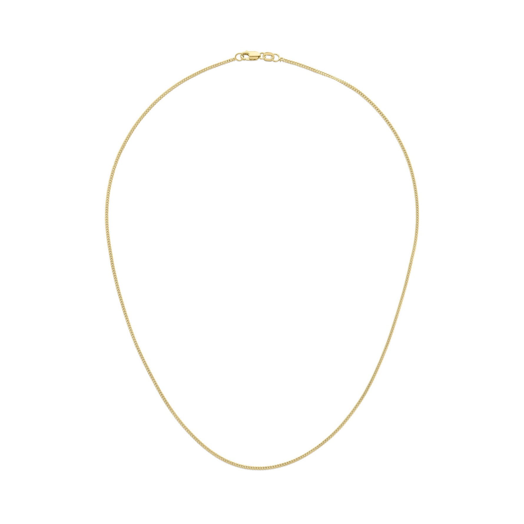 18ct Yellow Gold 1.4mm Curb Chain Necklace