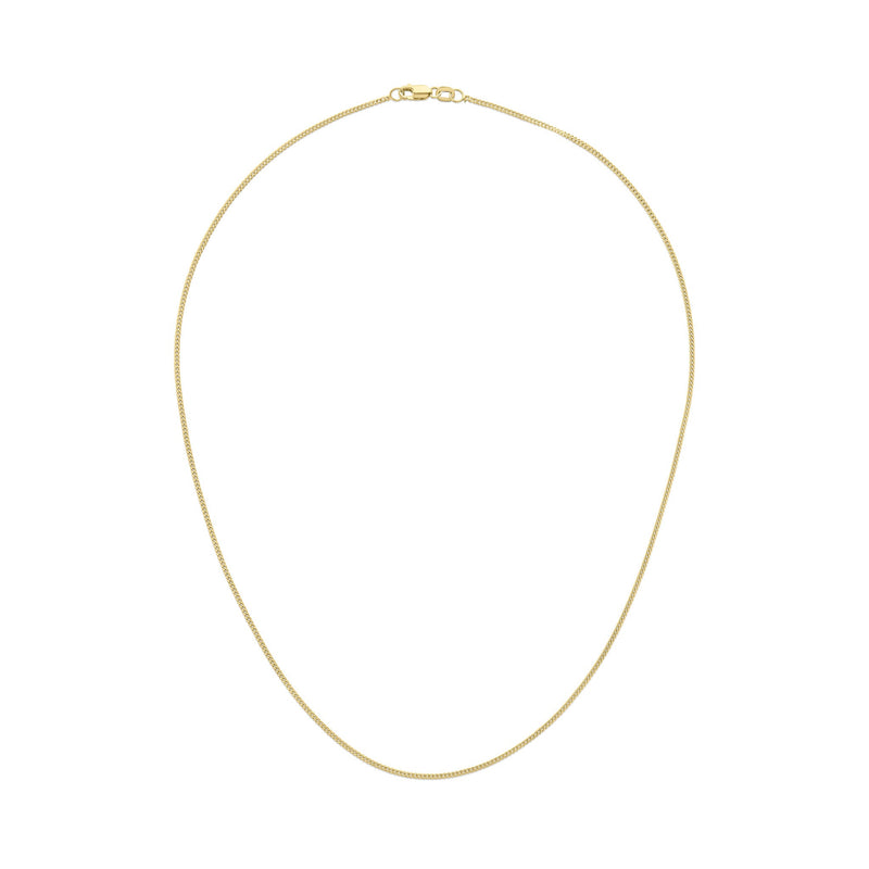 18ct Yellow Gold 1.4mm Curb Chain Necklace