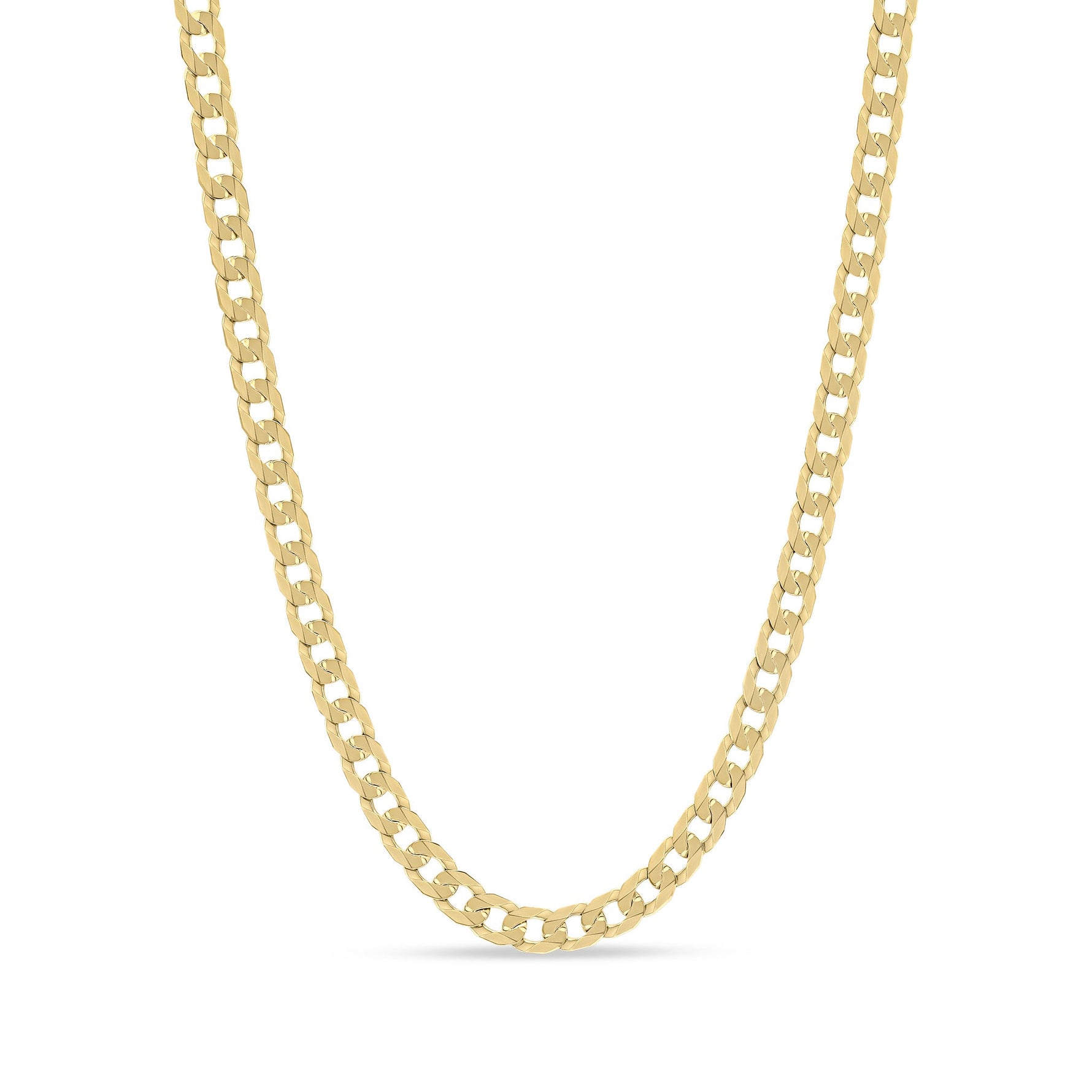 9ct Yellow Gold 9.8mm Flat Curb Chain