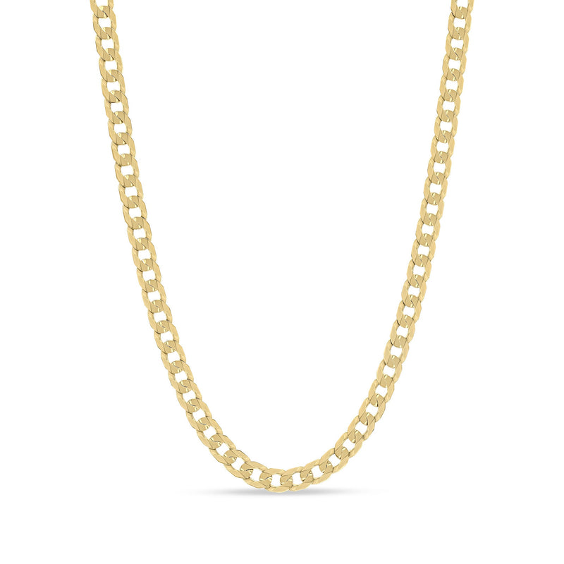 9ct Yellow Gold 9.8mm Flat Curb Chain
