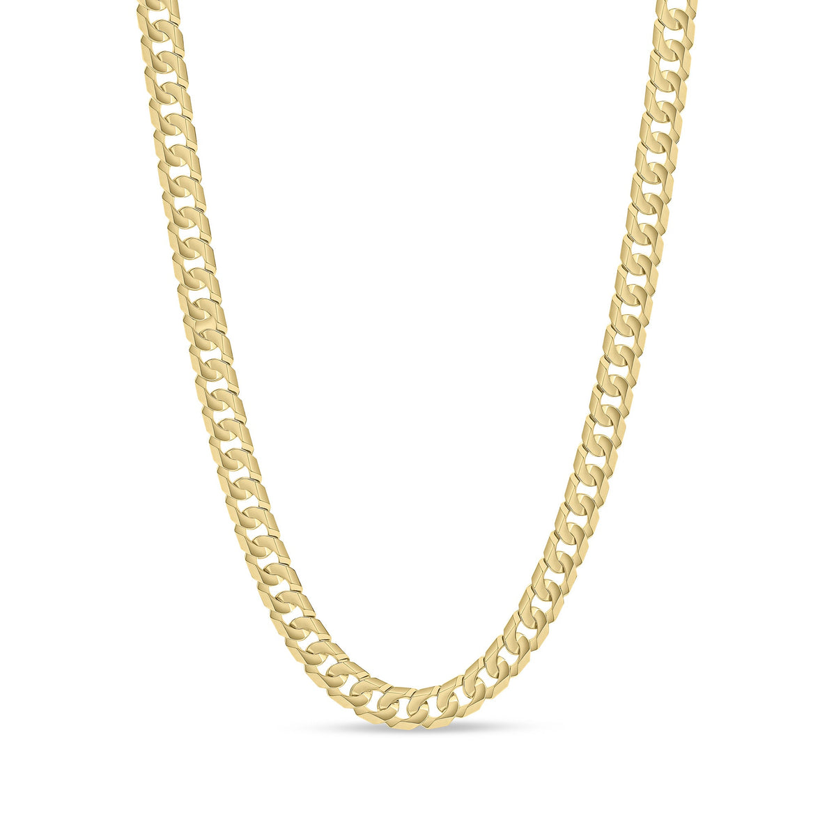 9ct Yellow Gold 12mm Flat Curb Chain