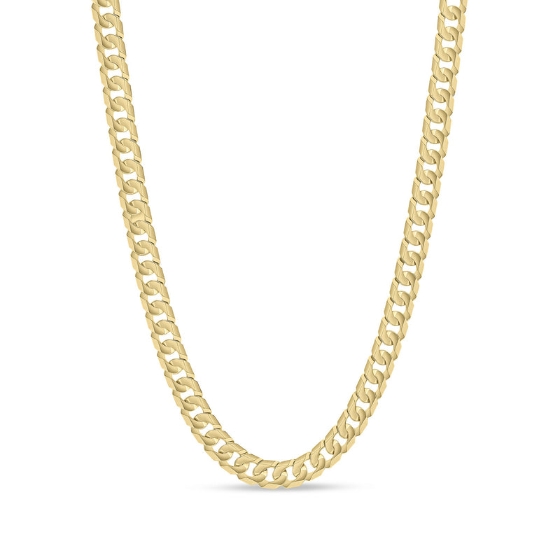 9ct Yellow Gold 12mm Flat Curb Chain