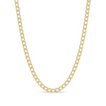 9ct Yellow Gold 7.4mm Flat Curb Chain