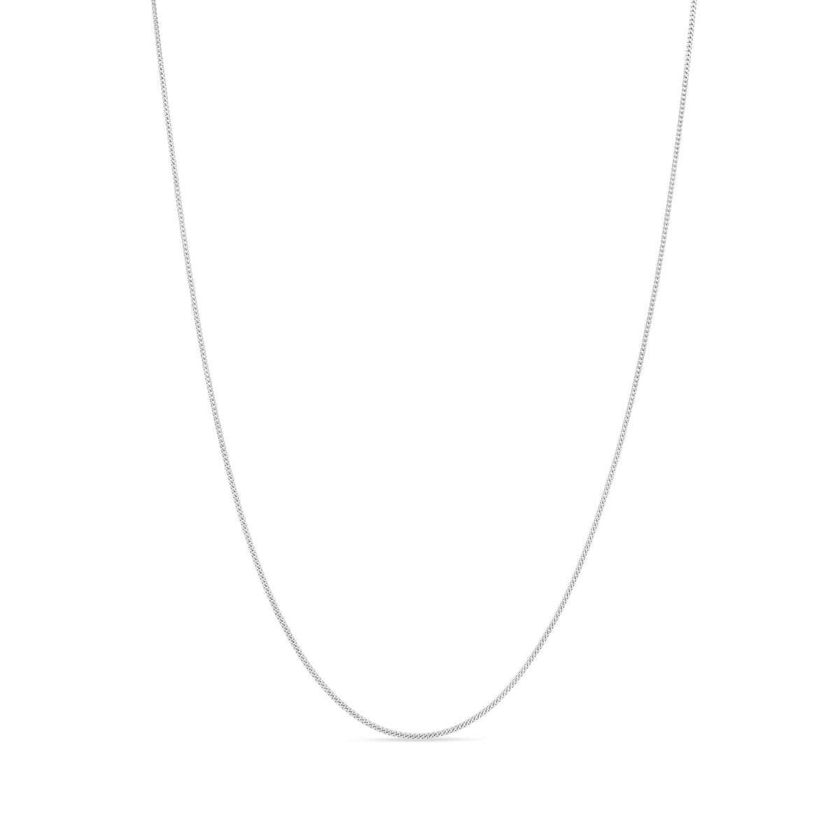 18ct White Gold 1.8mm Curb Chain Necklace