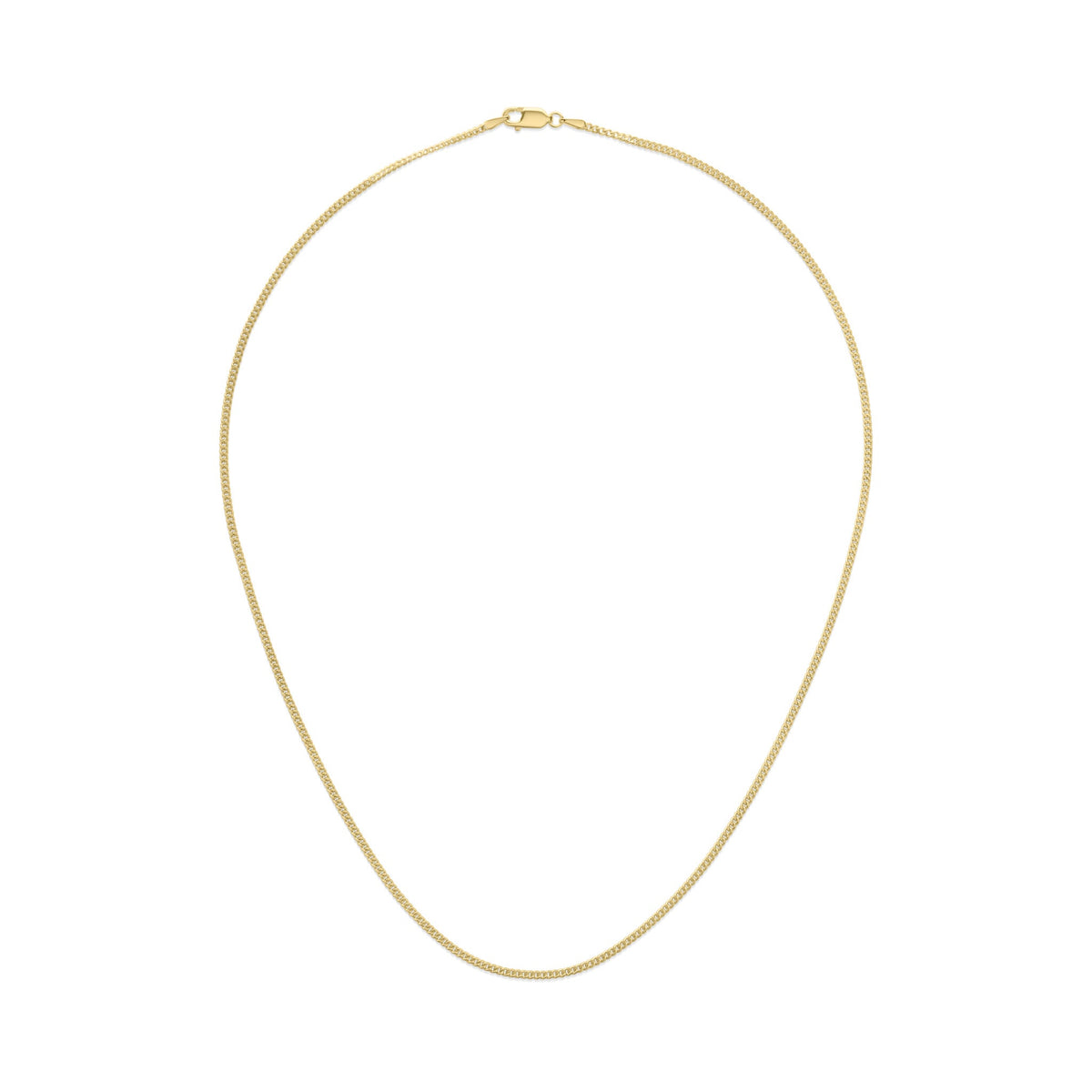 18ct Yellow Gold 1.7mm Curb Chain Necklace