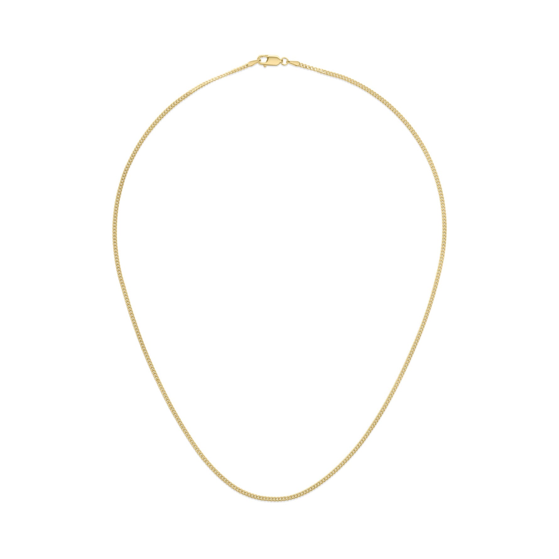 18ct Yellow Gold 1.7mm Curb Chain Necklace