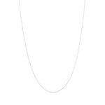 18ct White Gold 1mm Fine Classic Curb Chain Necklace