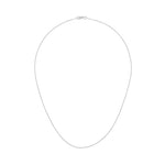 18ct White Gold 1mm Fine Classic Curb Chain Necklace