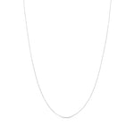 9ct White Gold 0.8mm Fine Classic Curb Chain Necklace