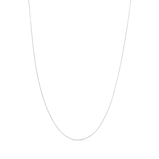 18ct White Gold 0.9mm Fine Curb Chain Necklace