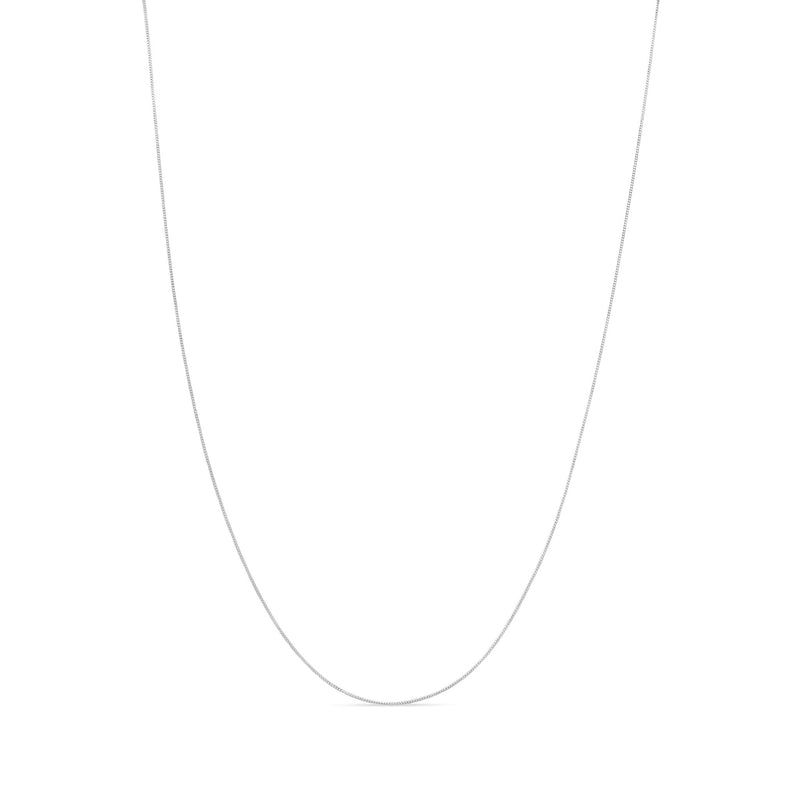 18ct White Gold 0.9mm Fine Curb Chain Necklace