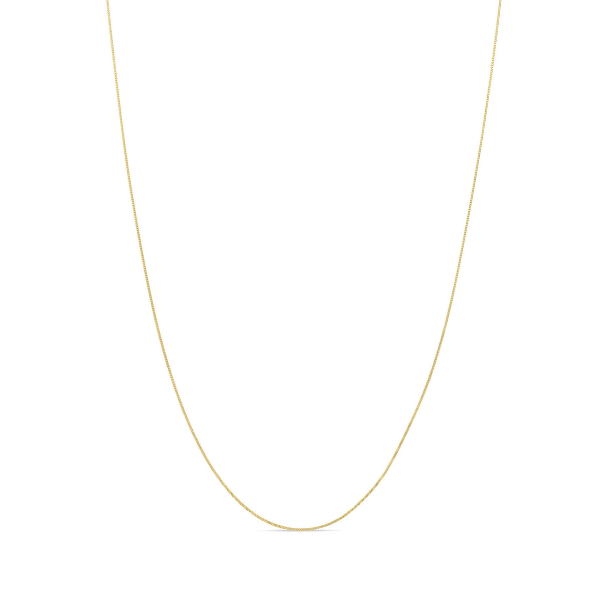 18ct Yellow Gold 0.9mm Fine Curb Chain Necklace