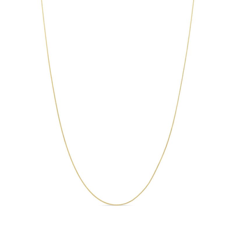18ct Yellow Gold 0.9mm Fine Curb Chain Necklace