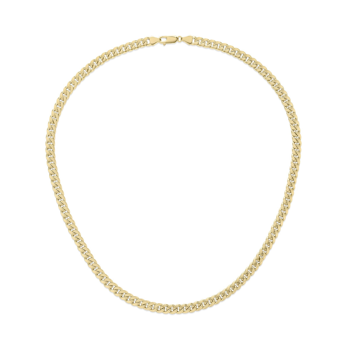 9ct Yellow Gold 5.4mm Hollow Domed Curb Chain