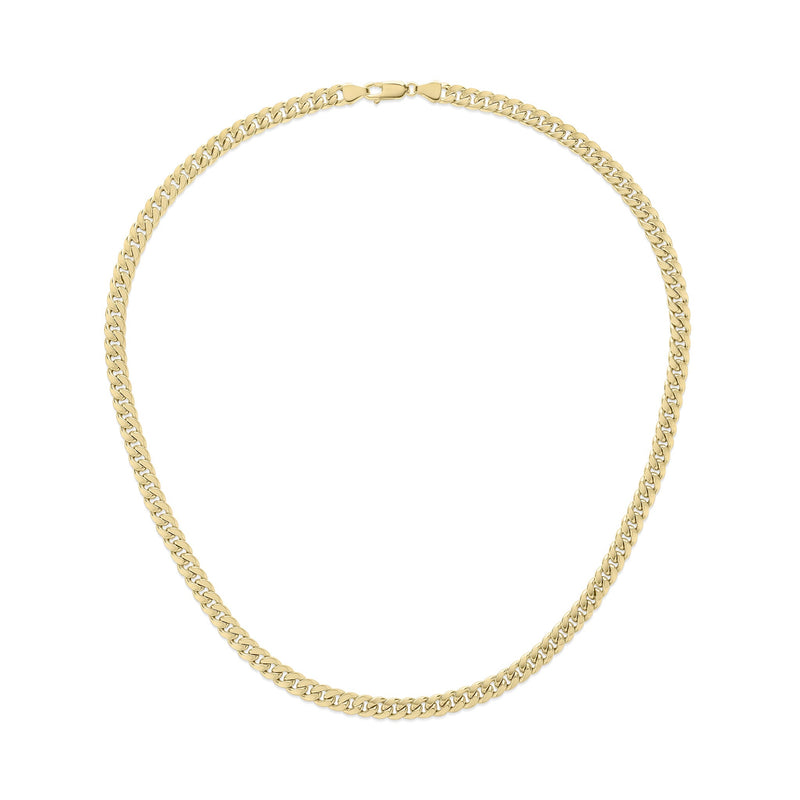 9ct Yellow Gold 5.4mm Hollow Domed Curb Chain