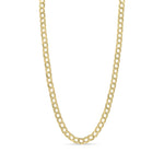 9ct Yellow Gold 10.5mm Plain & Nugget Flat Curb Chain